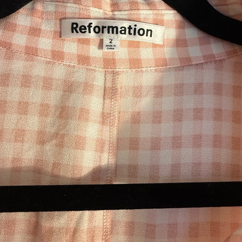 Reformation Pink Checkered Midi Dress - Picture 4 of 4